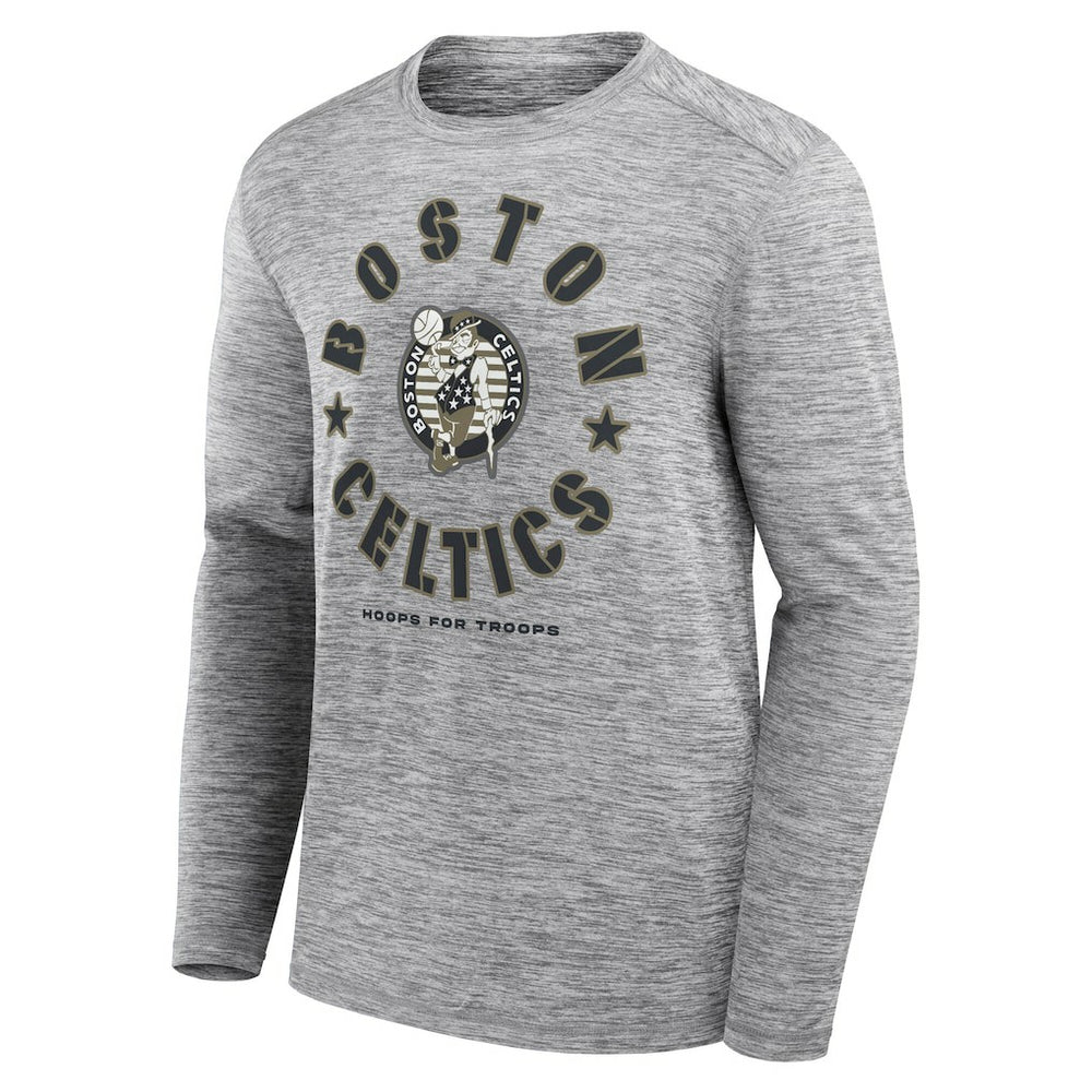 Boston Celtics NBA Hoops for Troops Long Sleeve T-Shirt Heather Gray - Fanatics