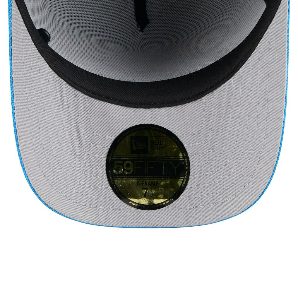 Los Angeles Chargers New Era 2025 NFL Draft On Stage A-Frame 59FIFTY Fitted Hat - Black/Powder Blue Hats