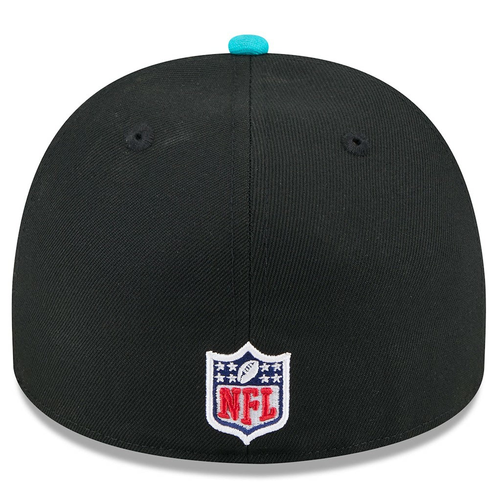 Miami Dolphins New Era 2025 NFL Draft On Stage A-Frame 59FIFTY Fitted Hat - Black/Aqua Hats