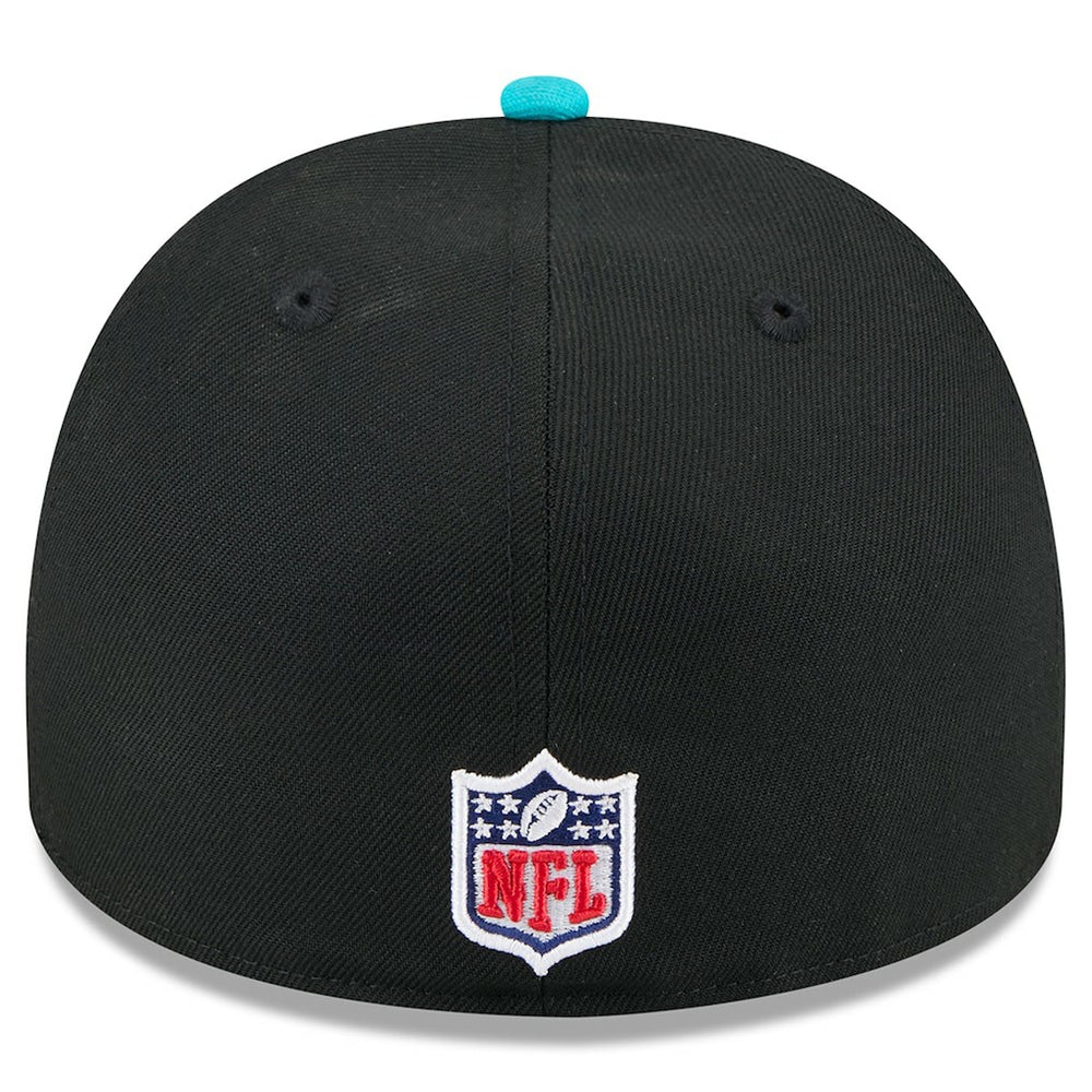 Miami Dolphins New Era 2025 NFL Draft On Stage A-Frame 59FIFTY Fitted Hat - Black/Aqua Hats