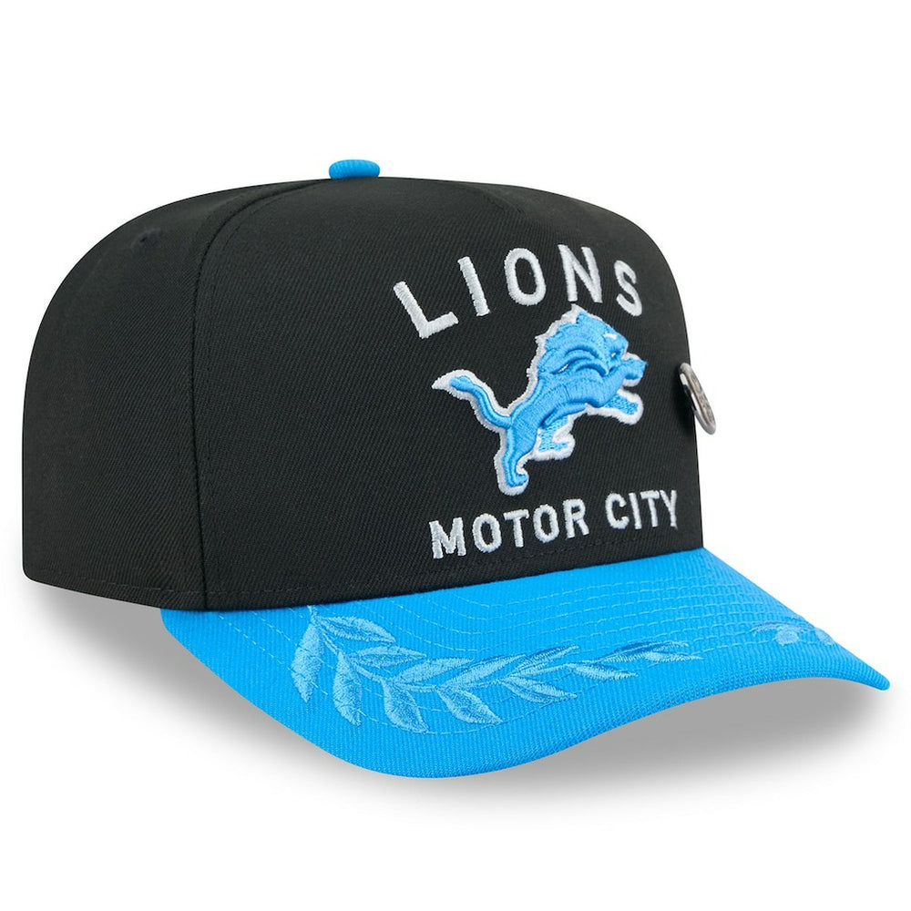 Detroit Lions New Era 2025 NFL Draft On Stage A-Frame 59FIFTY Fitted Hat - Black/Blue Hats