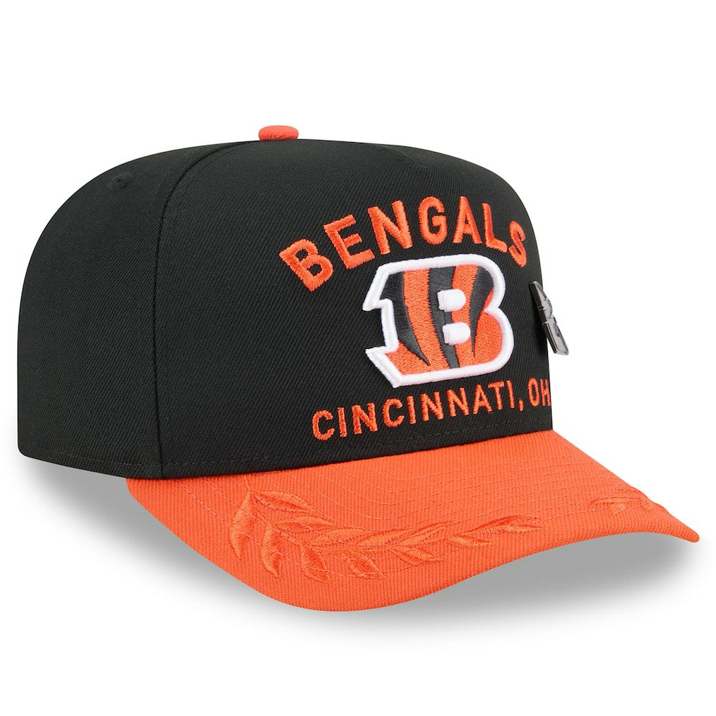 Cincinnati Bengals New Era 2025 NFL Draft On Stage A-Frame 59FIFTY Fitted Hat - Black/Orange Hats