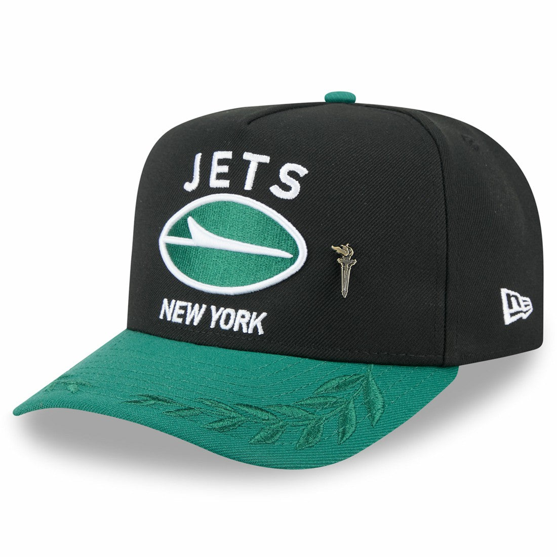New York Jets New Era 2025 NFL Draft On Stage A-Frame 59FIFTY Fitted Hat - Black/Green Hats