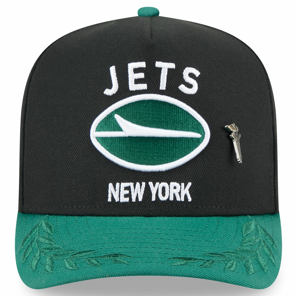 New York Jets New Era 2025 NFL Draft On Stage A-Frame 59FIFTY Fitted Hat - Black/Green Hats