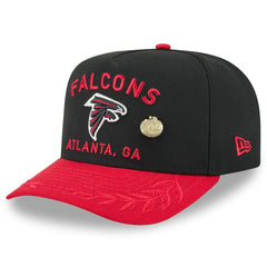 Atlanta Falcons New Era 2025 NFL Draft On Stage A-Frame 59FIFTY Fitted Hat - Black/Red Hats