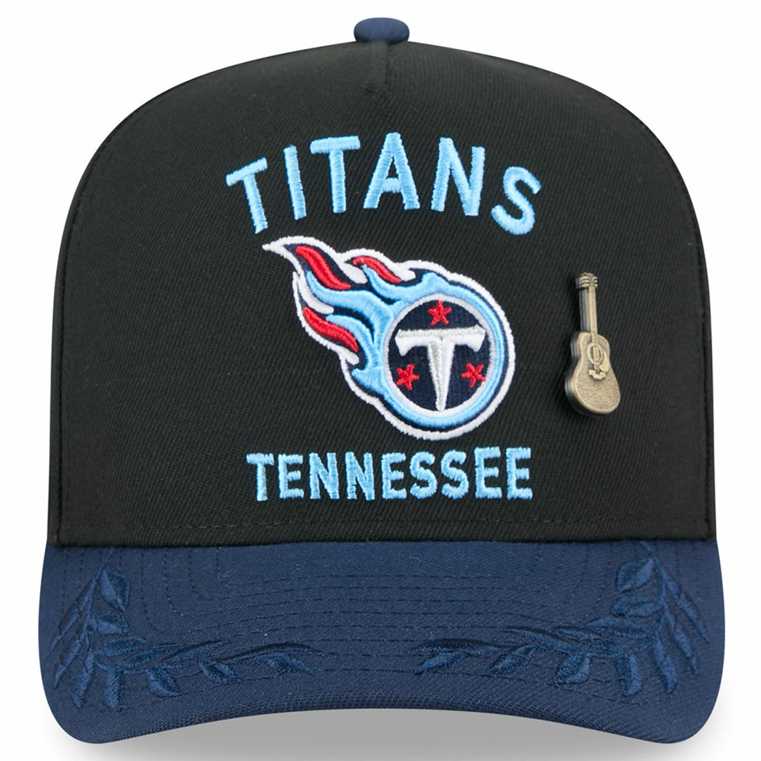 Tennessee Titans New Era 2025 NFL Draft On Stage A-Frame 59FIFTY Fitted Hat - Black/Navy Hats