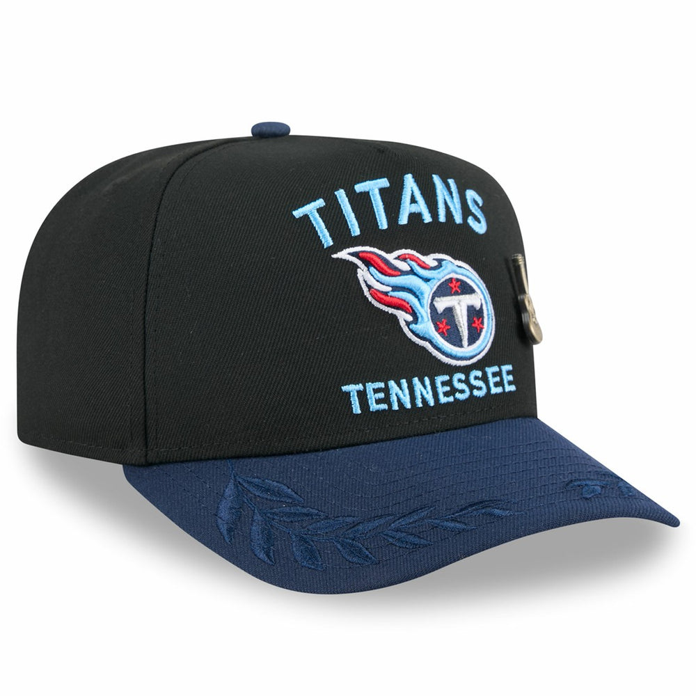 Tennessee Titans New Era 2025 NFL Draft On Stage A-Frame 59FIFTY Fitted Hat - Black/Navy Hats