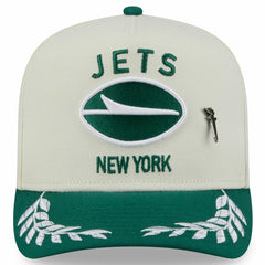 New York Jets New Era 2025 NFL Draft A-Frame 59FIFTY Fitted Hat - Cream/Green Hats