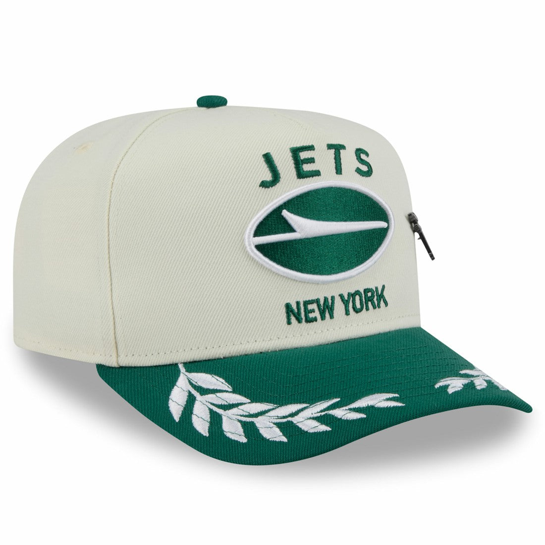 New York Jets New Era 2025 NFL Draft A-Frame 59FIFTY Fitted Hat - Cream/Green Hats