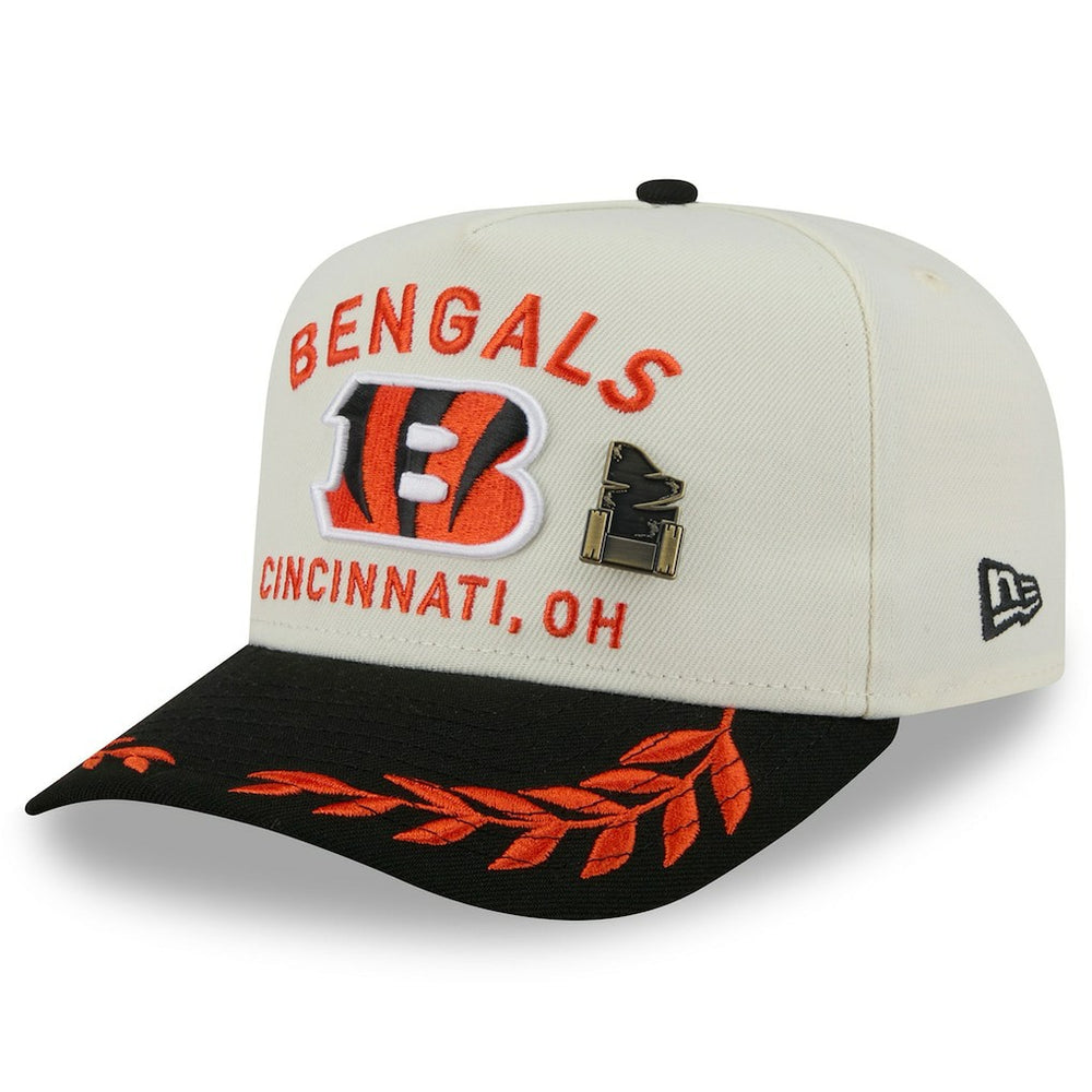 Cincinnati Bengals New Era 2025 NFL Draft A-Frame 59FIFTY Fitted Hat - Cream/Black Hats