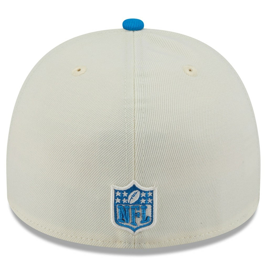 Detroit Lions New Era 2025 NFL Draft A-Frame 59FIFTY Fitted Hat - Cream/Blue Hats