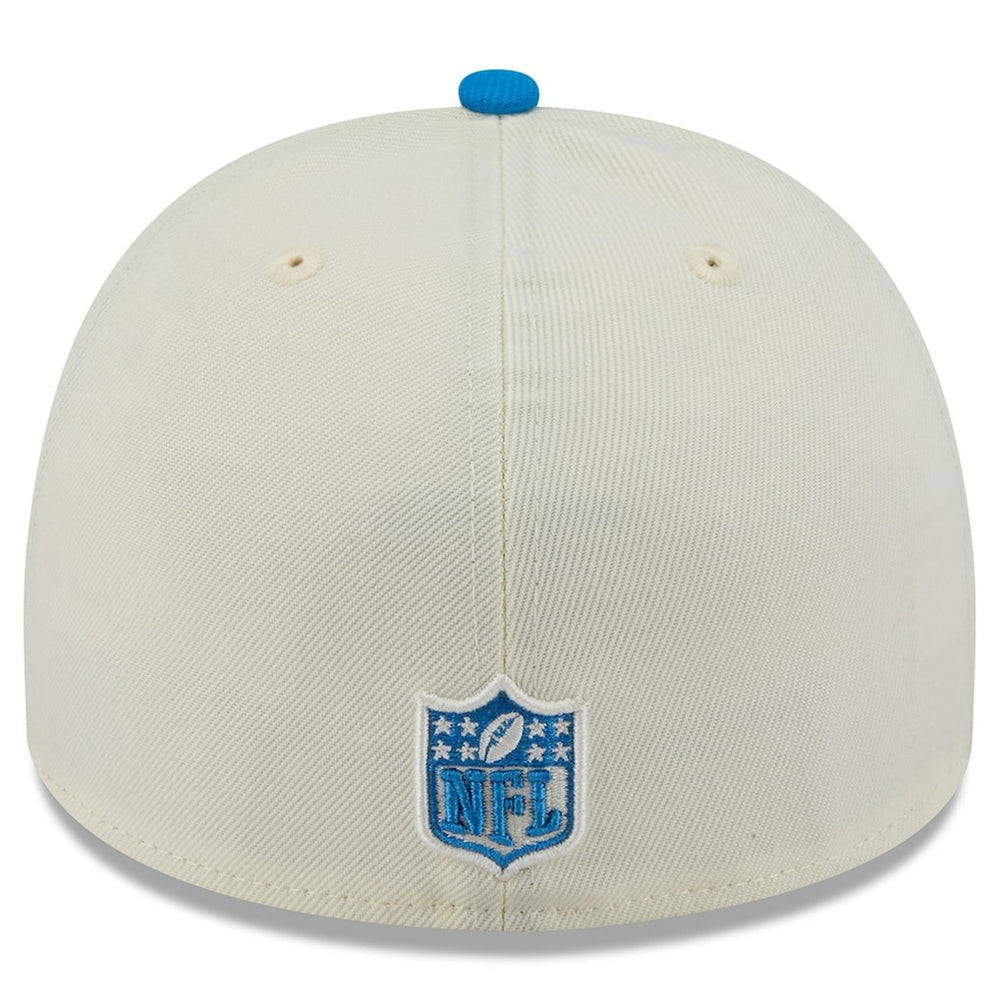 Detroit Lions New Era 2025 NFL Draft A-Frame 59FIFTY Fitted Hat - Cream/Blue Hats