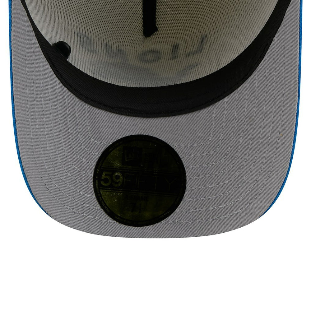 Detroit Lions New Era 2025 NFL Draft A-Frame 59FIFTY Fitted Hat - Cream/Blue Hats