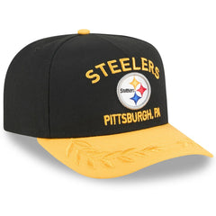 Pittsburgh Steelers New Era 2025 NFL Draft A-Frame 9FIFTY Snapback Hat - Black/Gold Hats