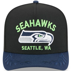 Seattle Seahawks New Era 2025 NFL Draft A-Frame 9FIFTY Snapback Hat - Black/College Navy Hats