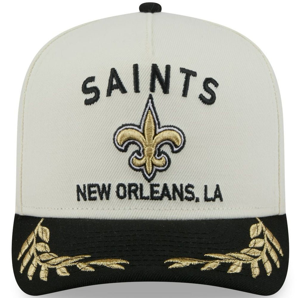 New Orleans Saints New Era 2025 NFL Draft A-Frame 9FIFTY Snapback Hat - Cream/Black Hats