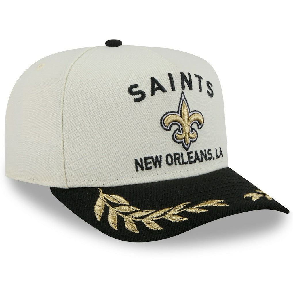 New Orleans Saints New Era 2025 NFL Draft A-Frame 9FIFTY Snapback Hat - Cream/Black Hats