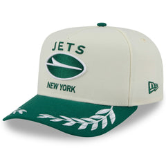 New York Jets New Era 2025 NFL Draft A-Frame 9FIFTY Snapback Hat - Cream/Green Hats