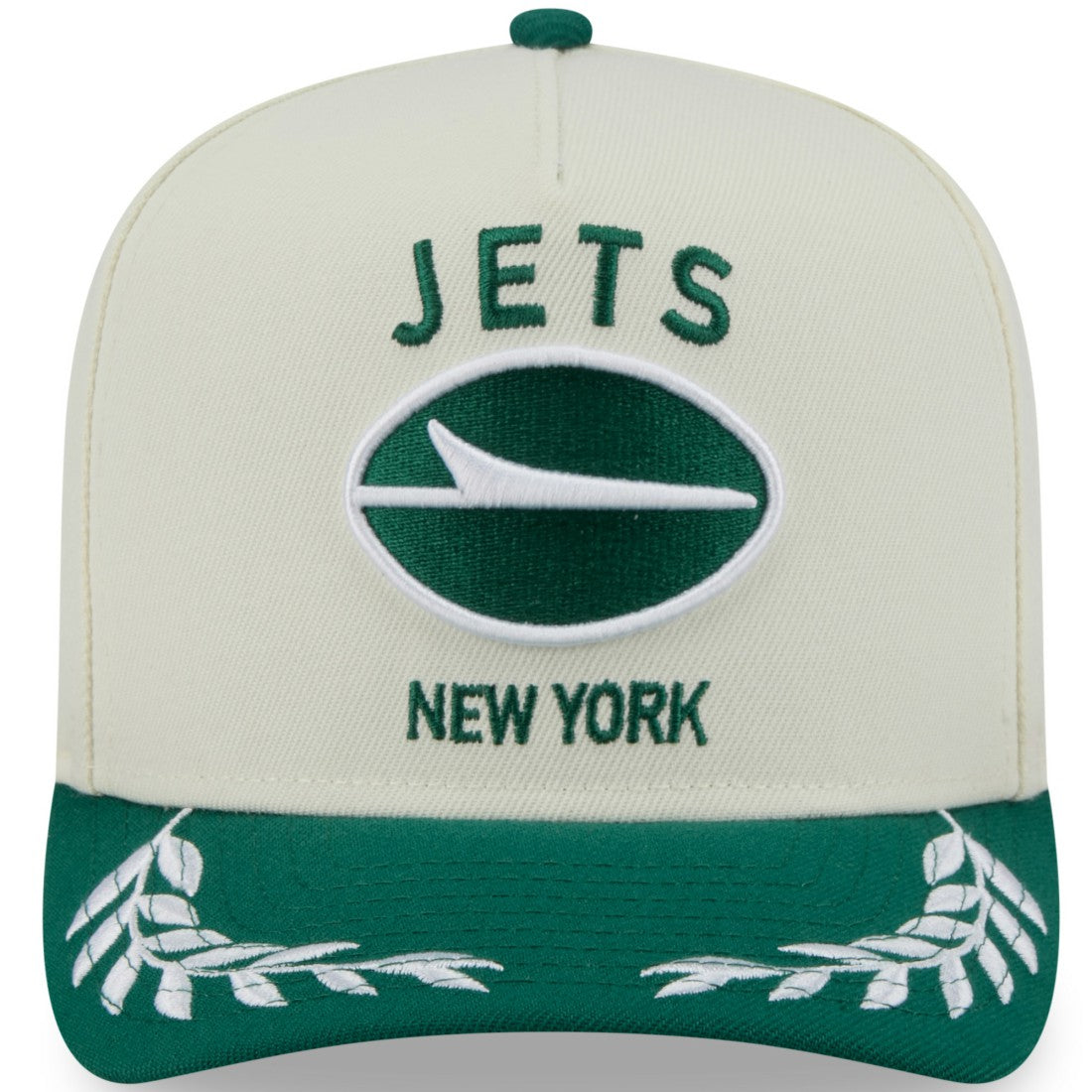 New York Jets New Era 2025 NFL Draft A-Frame 9FIFTY Snapback Hat - Cream/Green Hats