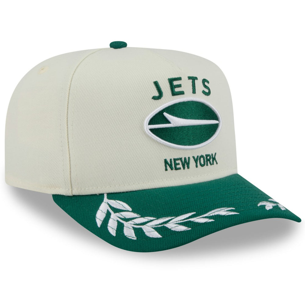 New York Jets New Era 2025 NFL Draft A-Frame 9FIFTY Snapback Hat - Cream/Green Hats