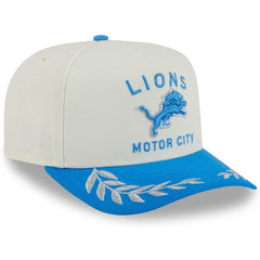 Detroit Lions New Era 2025 NFL Draft A-Frame 9FIFTY Snapback Hat - Cream/Blue Hats