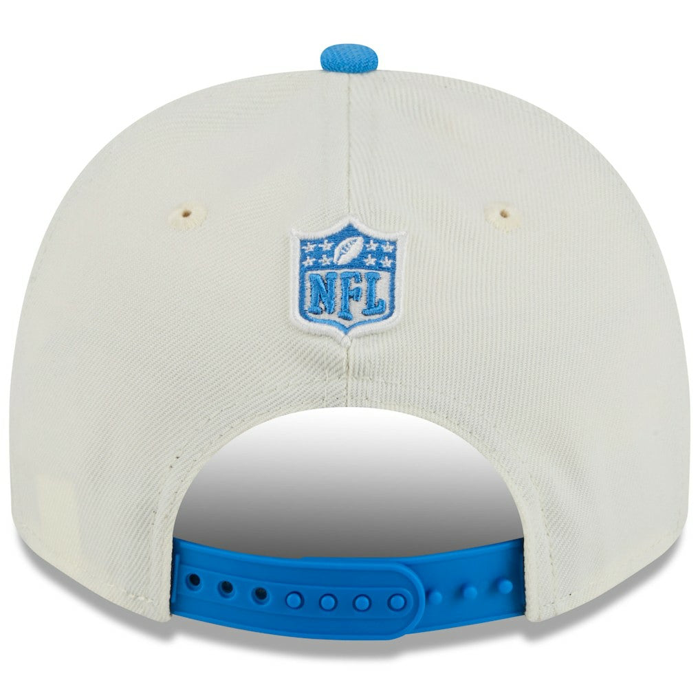 Detroit Lions New Era 2025 NFL Draft A-Frame 9FIFTY Snapback Hat - Cream/Blue Hats