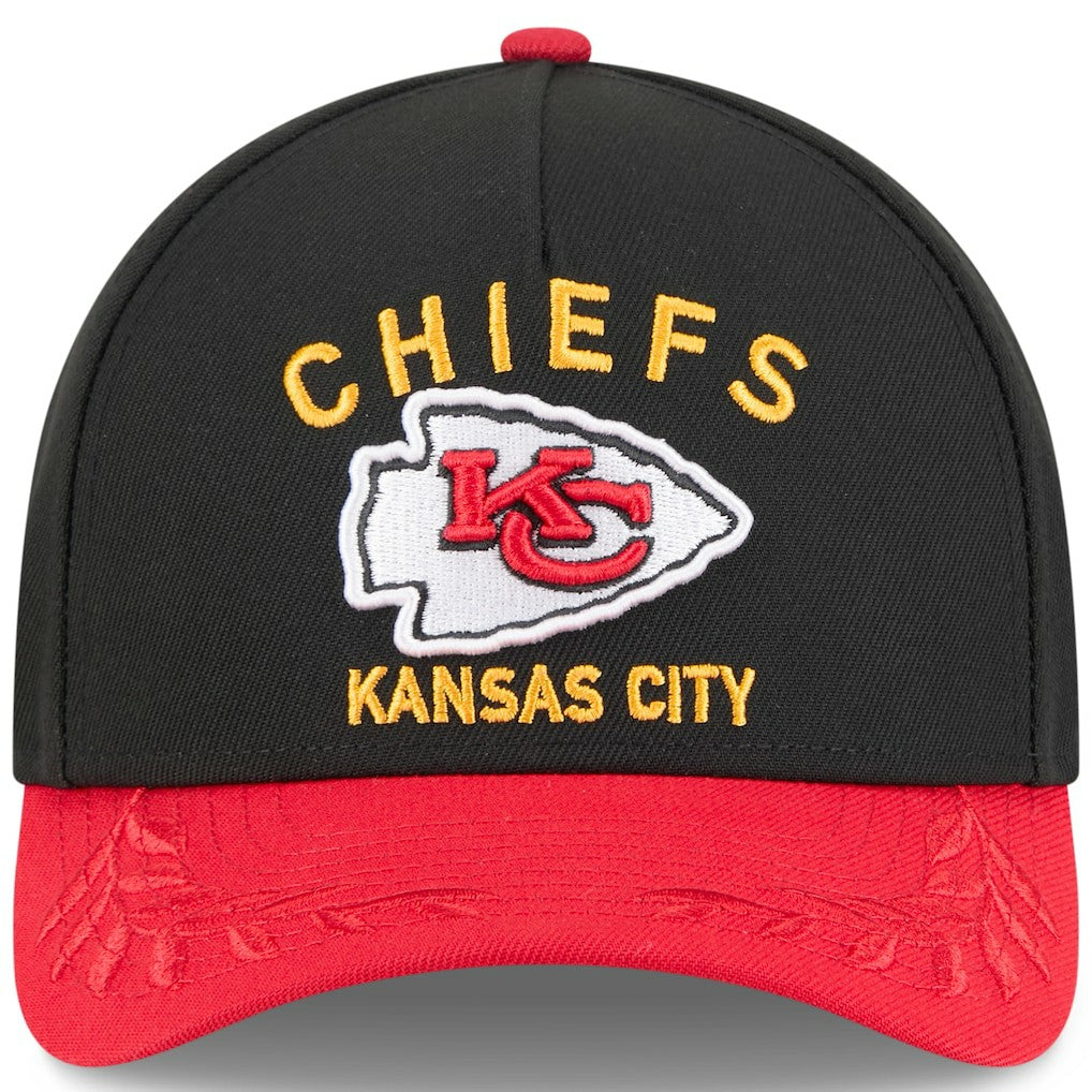 Kansas City Chiefs New Era 2025 NFL Draft 9FORTY A-Frame M-Crown Adjustable Hat - Black/Red Hats