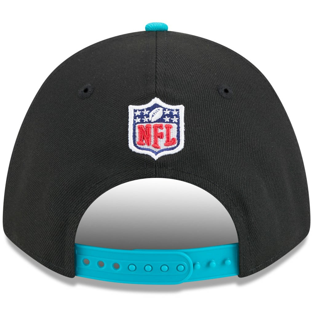 Miami Dolphins New Era 2025 NFL Draft 9FORTY A-Frame M-Crown Adjustable Hat - Black/Aqua Hats