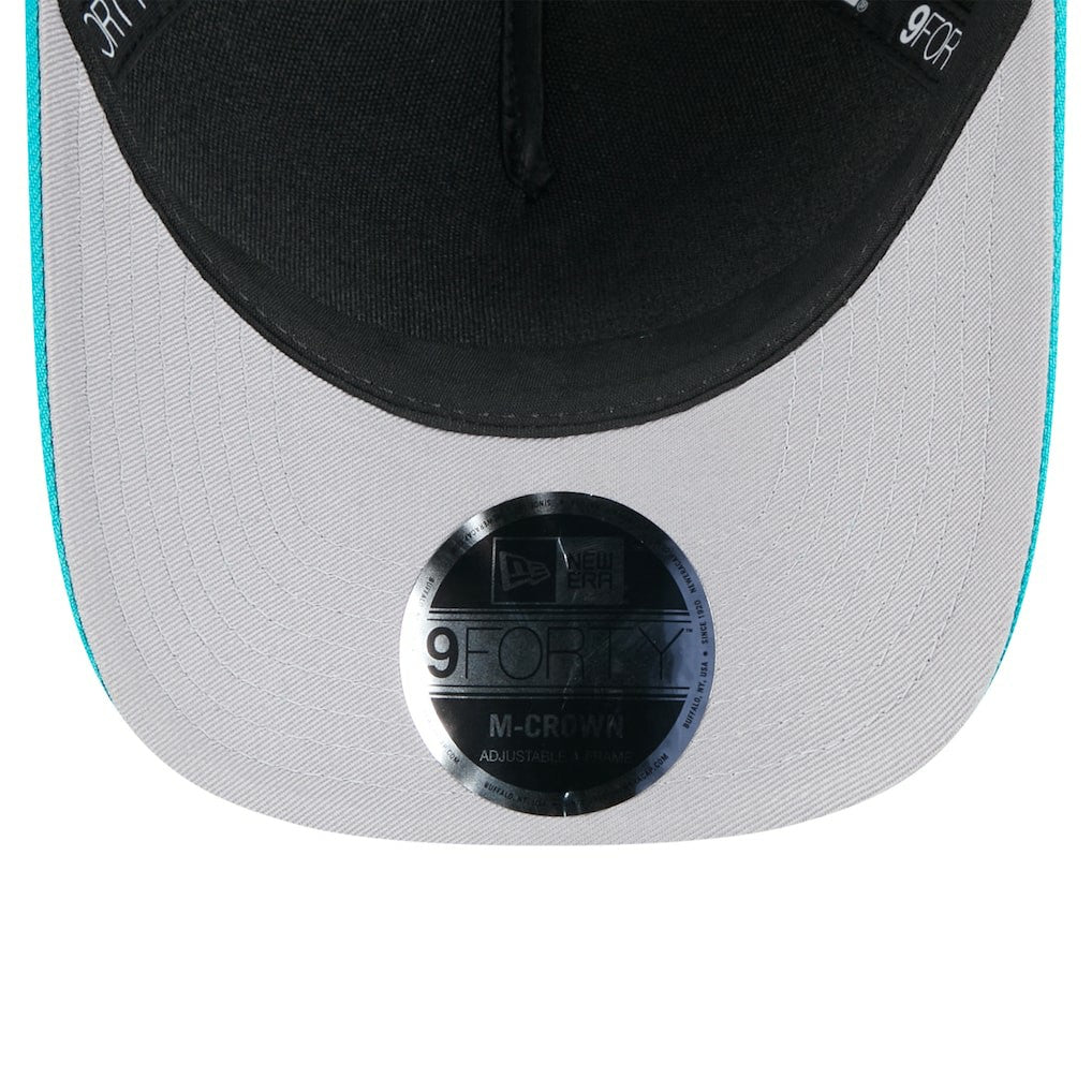Miami Dolphins New Era 2025 NFL Draft 9FORTY A-Frame M-Crown Adjustable Hat - Black/Aqua Hats