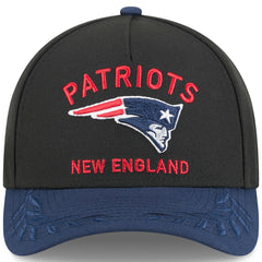New England Patriots New Era 2025 NFL Draft 9FORTY A-Frame M-Crown Adjustable Hat - Black/Navy Hats