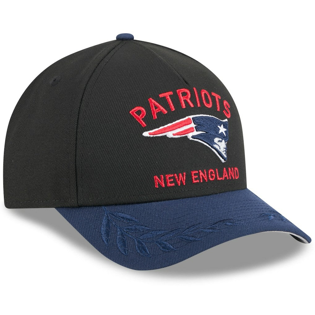 New England Patriots New Era 2025 NFL Draft 9FORTY A-Frame M-Crown Adjustable Hat - Black/Navy Hats