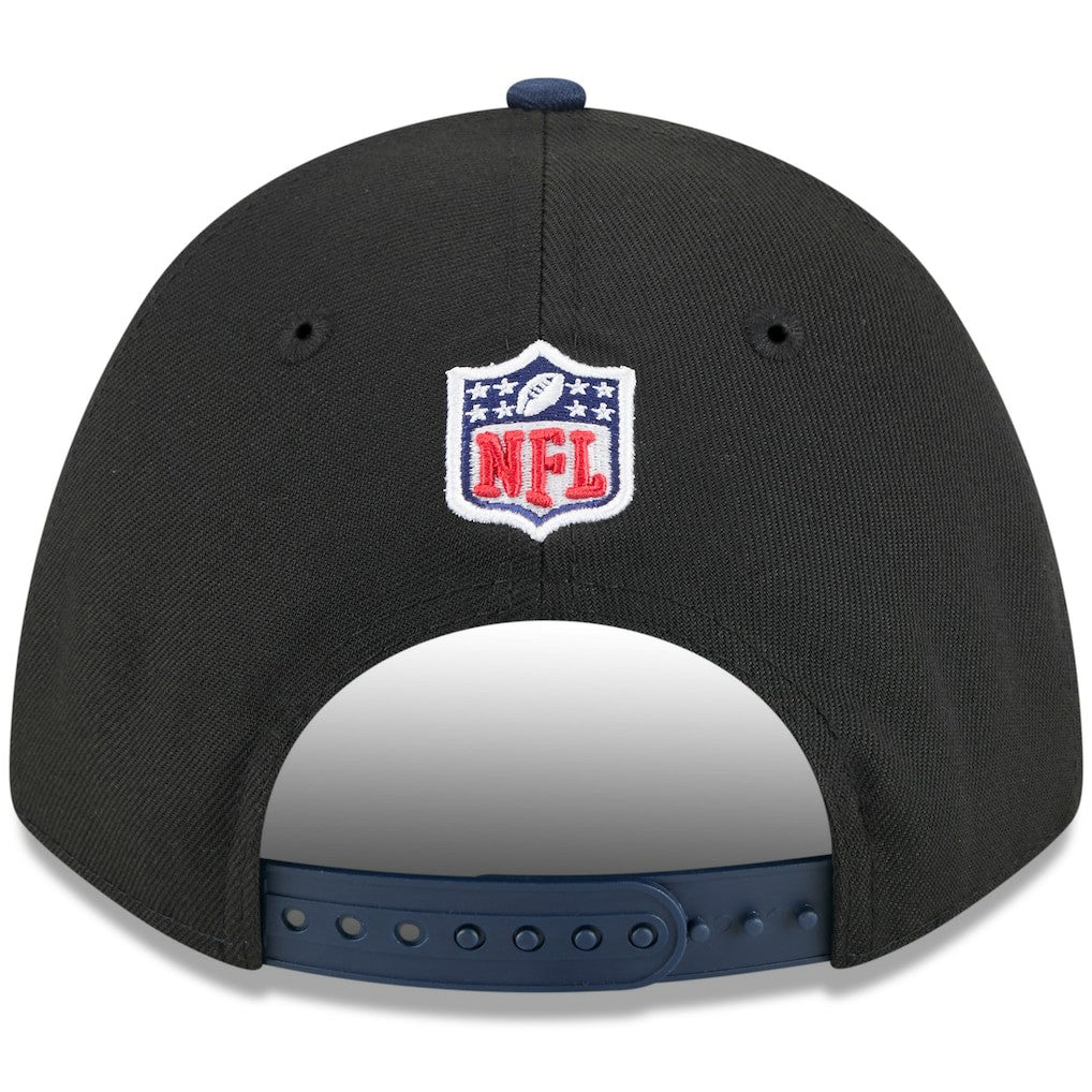 New England Patriots New Era 2025 NFL Draft 9FORTY A-Frame M-Crown Adjustable Hat - Black/Navy Hats