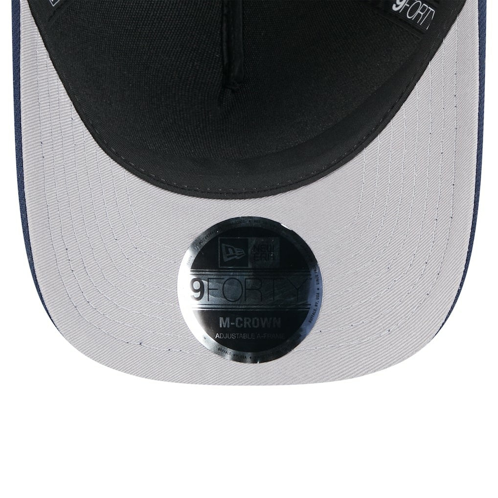 New England Patriots New Era 2025 NFL Draft 9FORTY A-Frame M-Crown Adjustable Hat - Black/Navy Hats