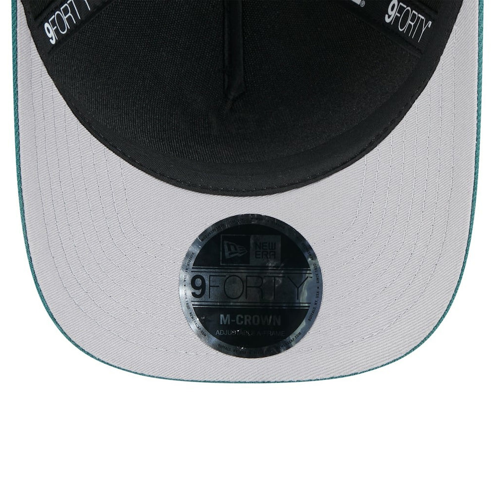 Philadelphia Eagles New Era 2025 NFL Draft 9FORTY A-Frame M-Crown Adjustable Hat - Black/Midnight Green Hats