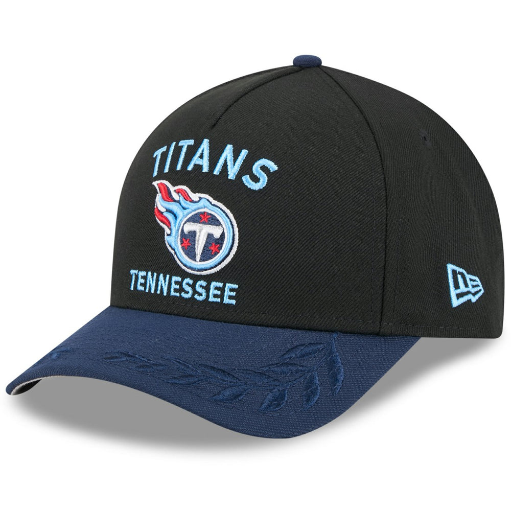 Tennessee Titans New Era 2025 NFL Draft 9FORTY A-Frame M-Crown Adjustable Hat - Black/Navy Hats