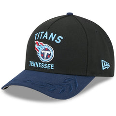 Tennessee Titans New Era 2025 NFL Draft 9FORTY A-Frame M-Crown Adjustable Hat - Black/Navy Hats