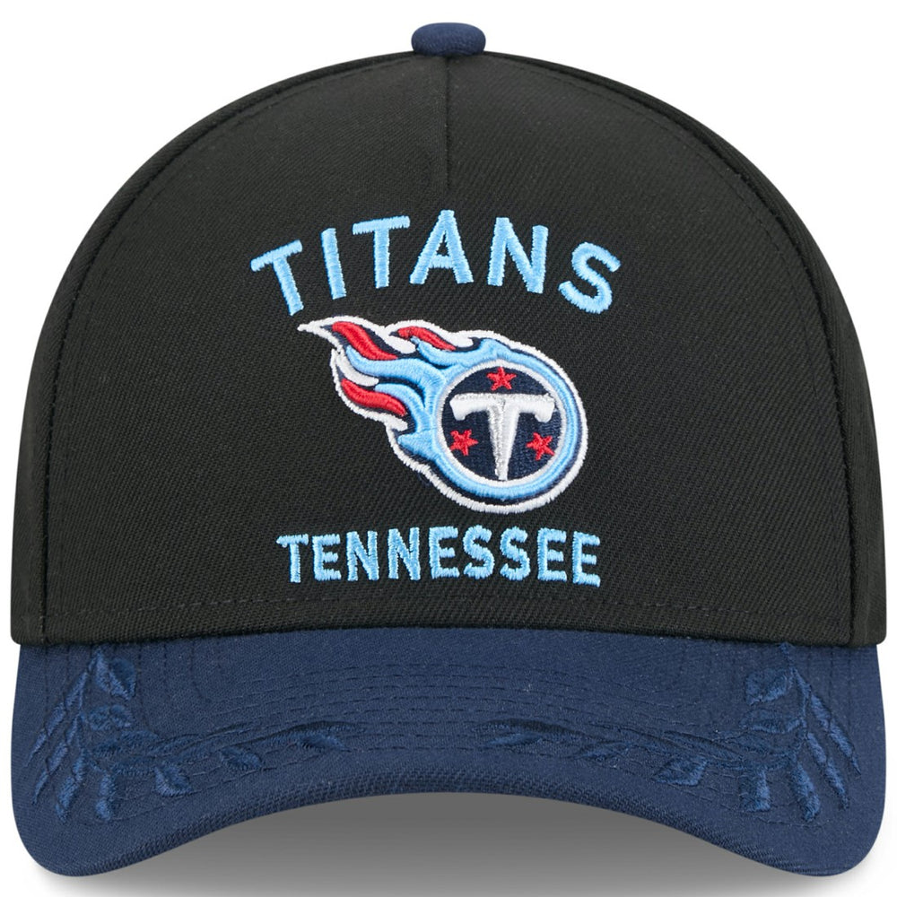 Tennessee Titans New Era 2025 NFL Draft 9FORTY A-Frame M-Crown Adjustable Hat - Black/Navy Hats