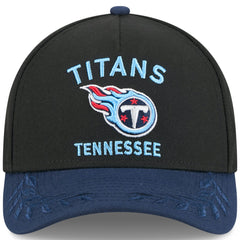 Tennessee Titans New Era 2025 NFL Draft 9FORTY A-Frame M-Crown Adjustable Hat - Black/Navy Hats