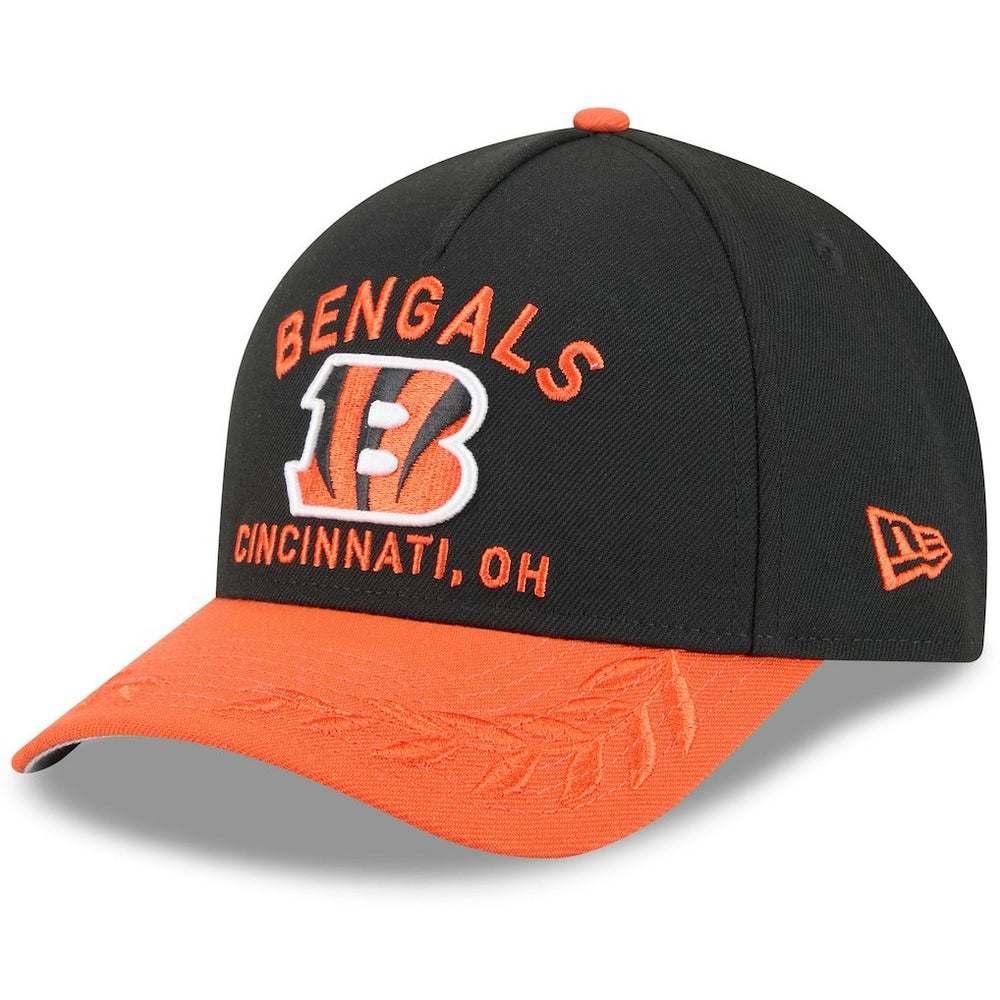 Cincinnati Bengals New Era 2025 NFL Draft 9FORTY A-Frame M-Crown Adjustable Hat - Black/Orange Hats