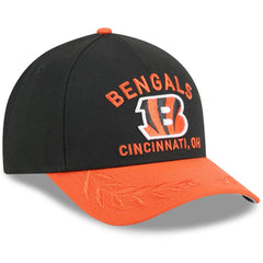 Cincinnati Bengals New Era 2025 NFL Draft 9FORTY A-Frame M-Crown Adjustable Hat - Black/Orange Hats