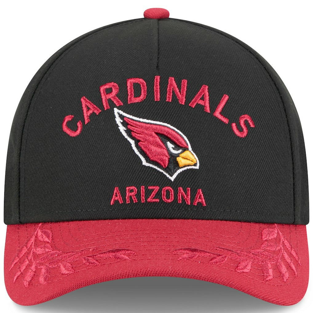 Arizona Cardinals New Era 2025 NFL Draft 9FORTY A-Frame M-Crown Adjustable Hat - Black/Cardinal Hats