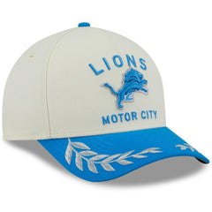 Detroit Lions New Era 2025 NFL Draft 9FORTY A-Frame M-Crown Adjustable Hat - Cream/Blue Hats