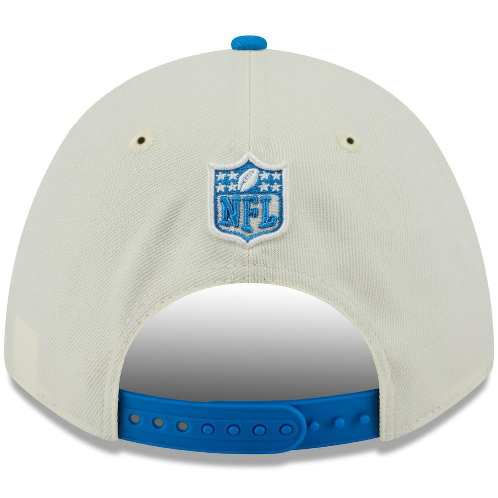 Detroit Lions New Era 2025 NFL Draft 9FORTY A-Frame M-Crown Adjustable Hat - Cream/Blue Hats