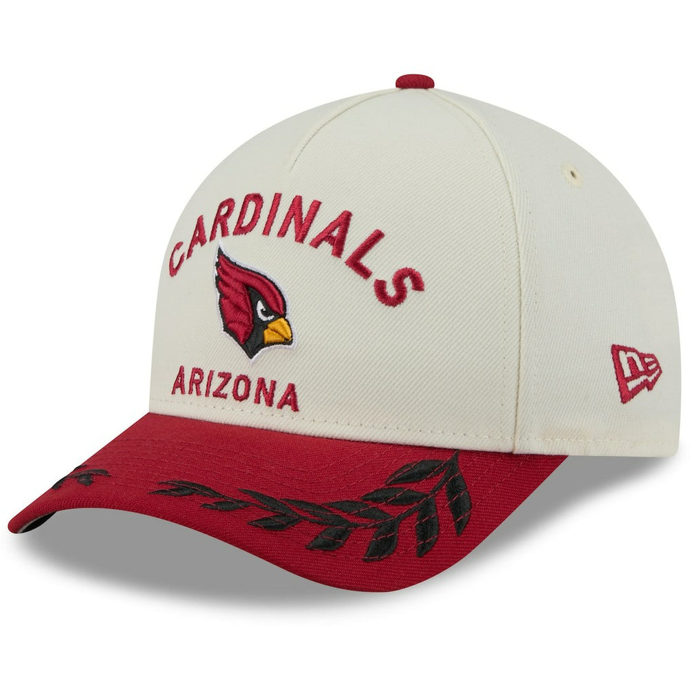 Arizona Cardinals New Era 2025 NFL Draft 9FORTY A-Frame M-Crown Adjustable Hat - Cream/Cardinal Hats