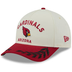 Arizona Cardinals New Era 2025 NFL Draft 9FORTY A-Frame M-Crown Adjustable Hat - Cream/Cardinal Hats