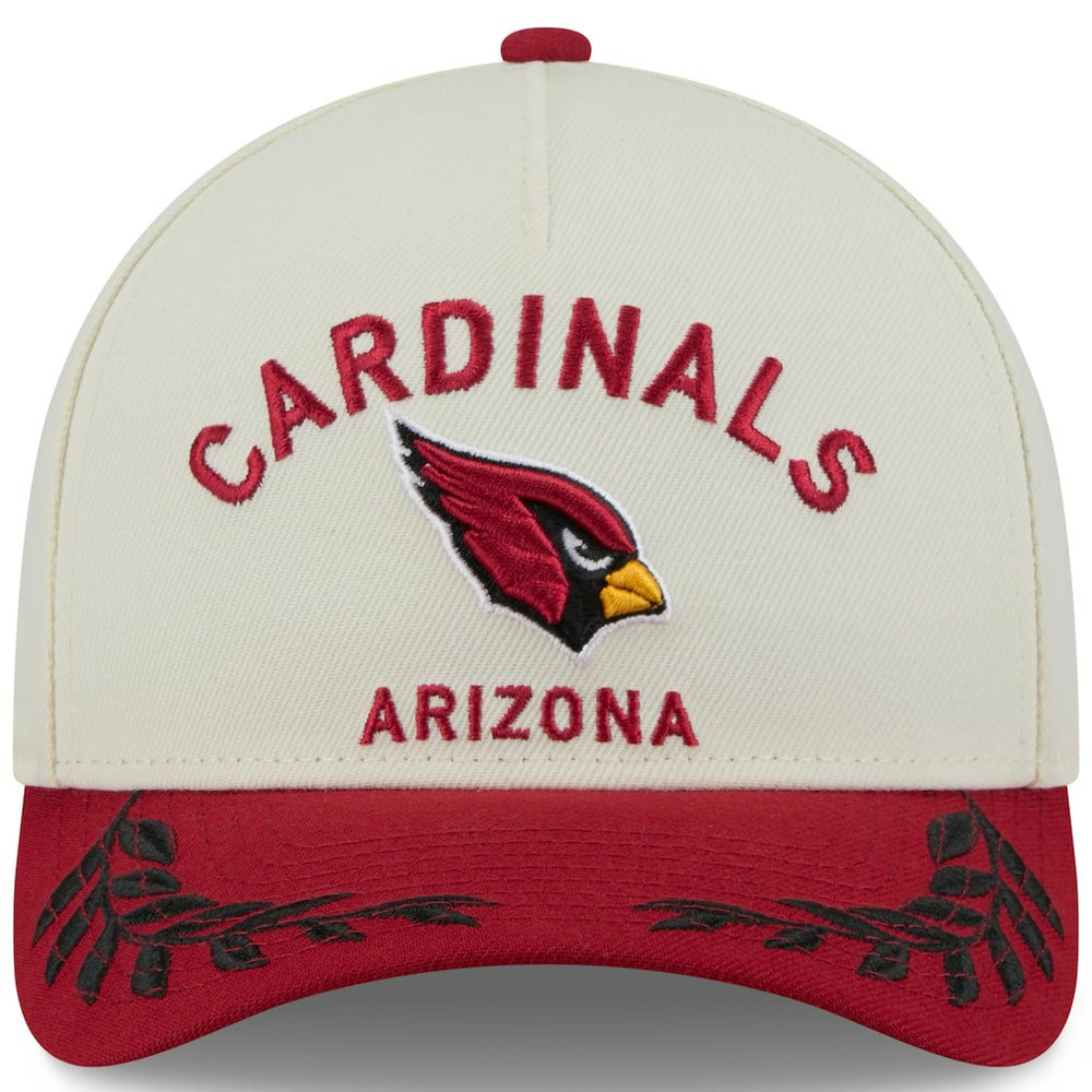 Arizona Cardinals New Era 2025 NFL Draft 9FORTY A-Frame M-Crown Adjustable Hat - Cream/Cardinal Hats