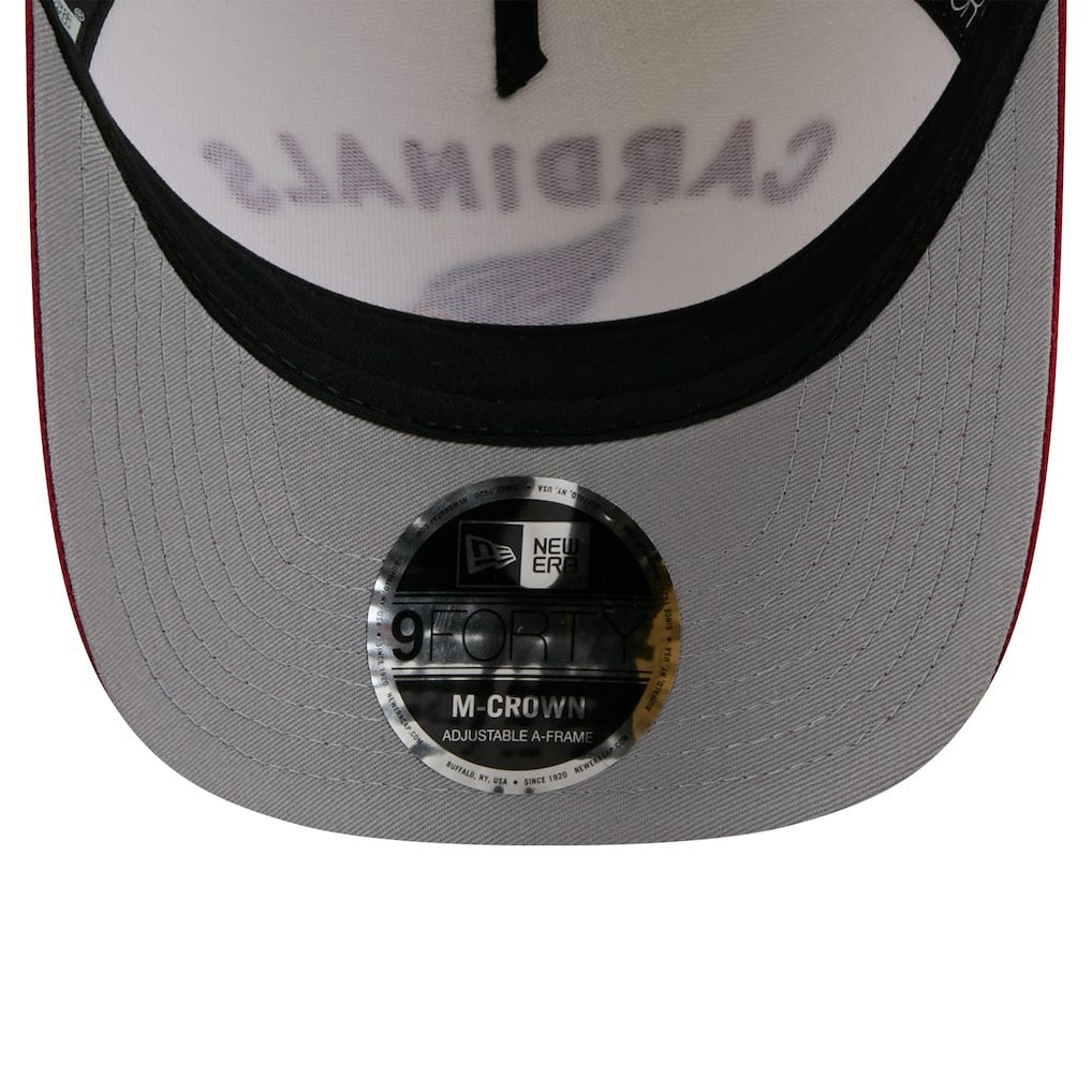 Arizona Cardinals New Era 2025 NFL Draft 9FORTY A-Frame M-Crown Adjustable Hat - Cream/Cardinal Hats