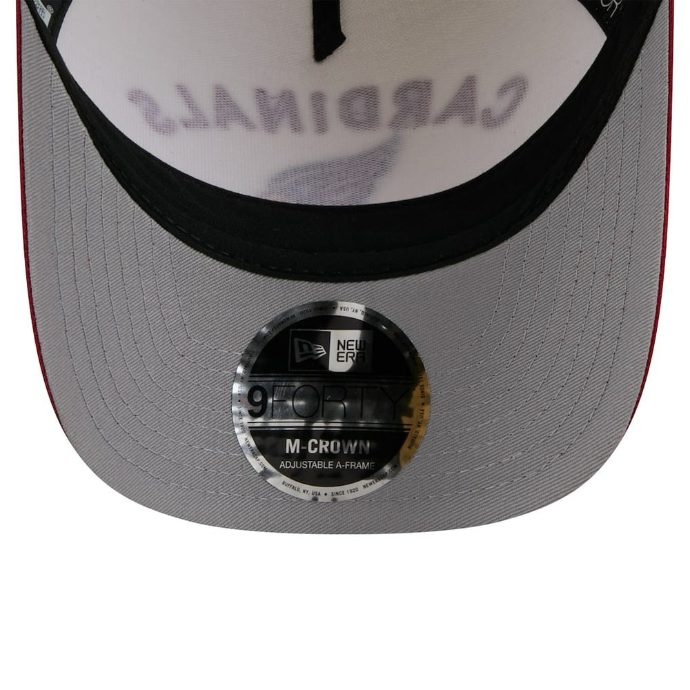 Arizona Cardinals New Era 2025 NFL Draft 9FORTY A-Frame M-Crown Adjustable Hat - Cream/Cardinal Hats