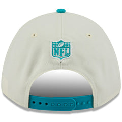 Miami Dolphins New Era 2025 NFL Draft 9FORTY A-Frame M-Crown Adjustable Hat - Cream/Aqua Hats
