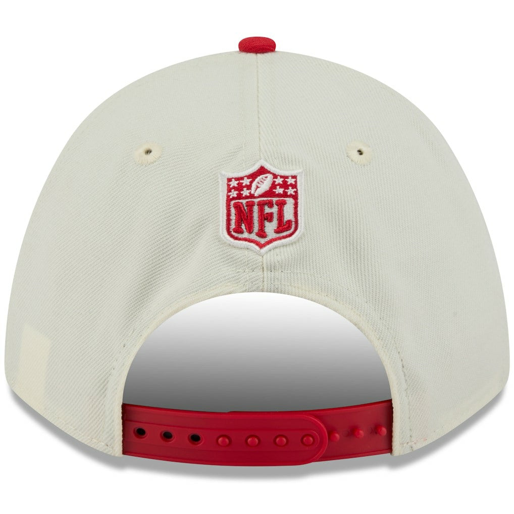 Kansas City Chiefs New Era 2025 NFL Draft 9FORTY A-Frame M-Crown Adjustable Hat - Cream/Red Hats